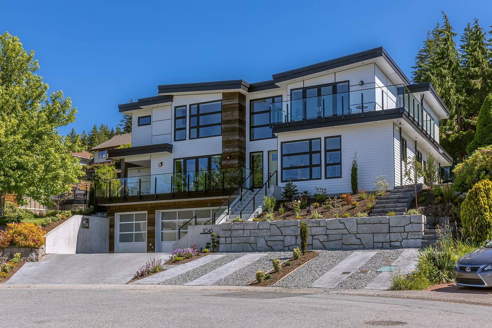 Glacier View Drive custom home on a sunny hillside